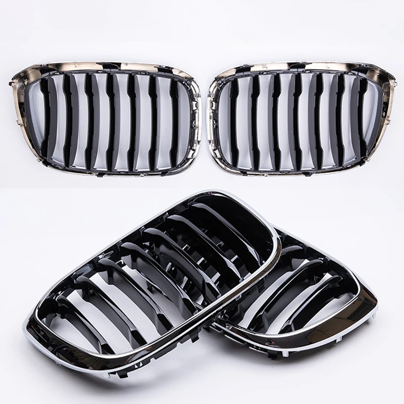 For BMW X3 X4 G01 G02 G08 Chrome Car Front Grill Grille Bumper Kidney Grill Grilles 2018-2021 Racing Grills Single Slat Grille