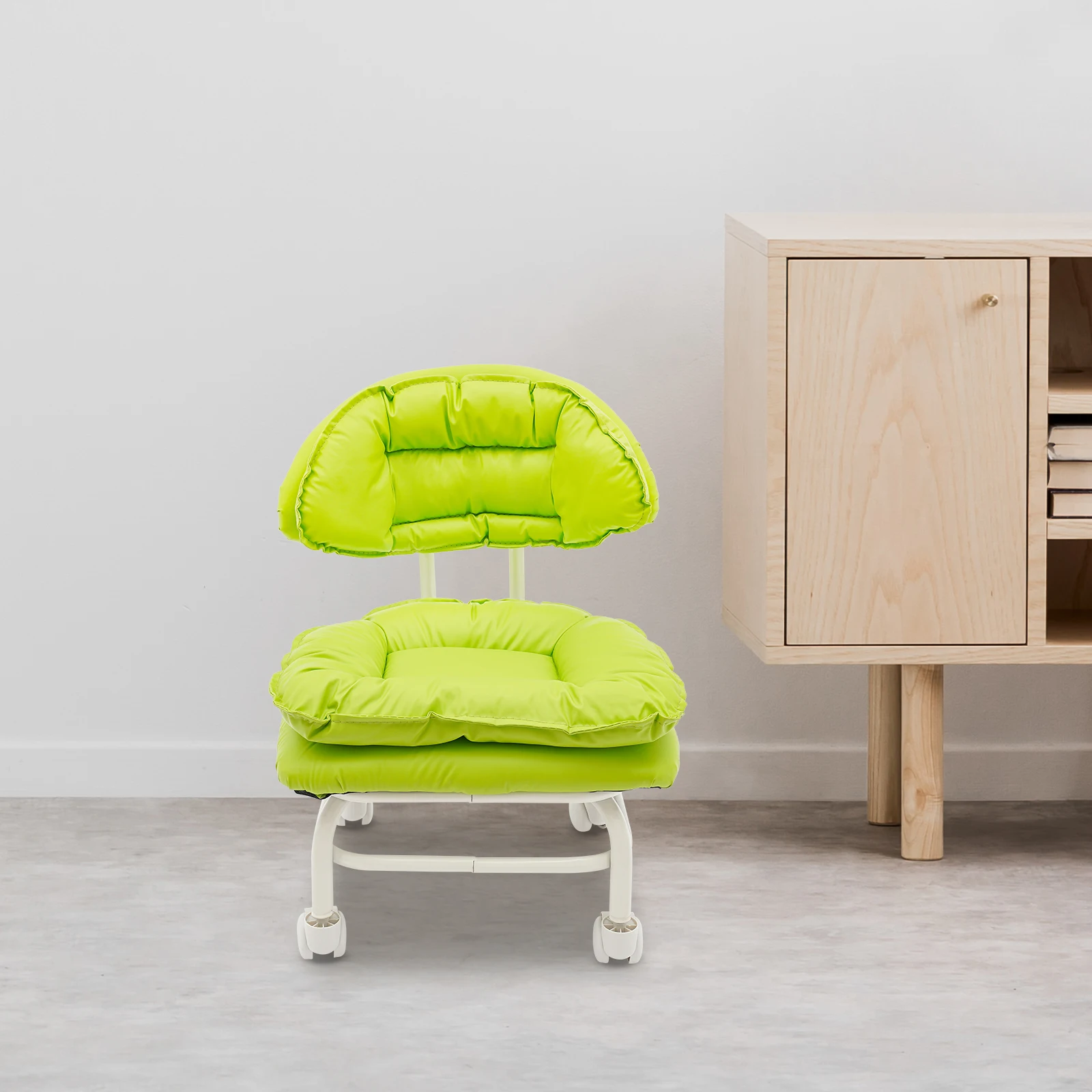 

Rolling Stool with Back Rest, Heavy Duty Rolling Stool, Roller Chair,Home small chair, wheels, comfortable, stylish
