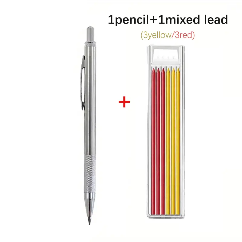 2.8mm Solid Woodworking Automatic Pencil Set with 2B Multicolor Lead Core Deep Hole Marking Architectural Design Marking Pen - Image 11