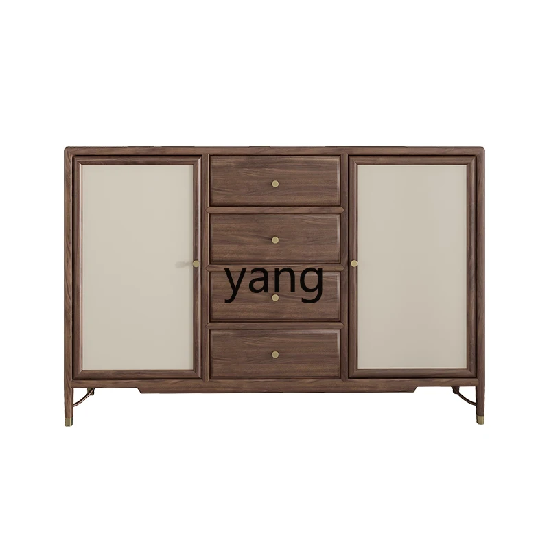 CX New Chinese Style Sideboard Cabinet Integrated Wall Black Walnut Household Minimalist Locker