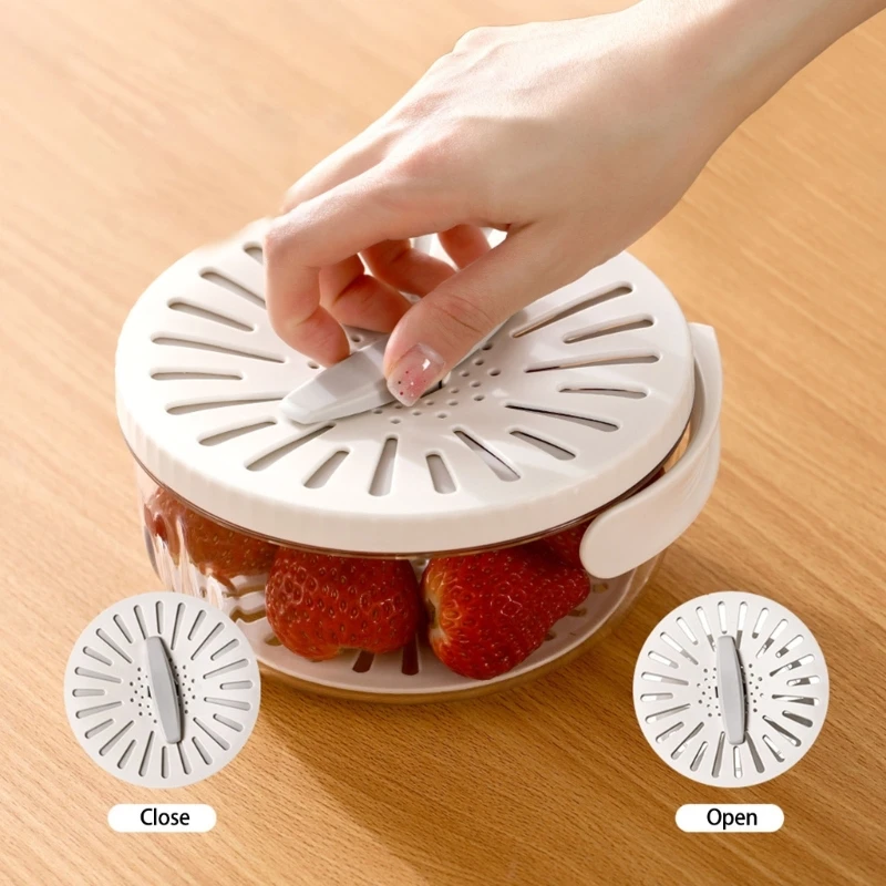 

Multifunction Fruit Cleaner Container With Interchangeable Lid Modes