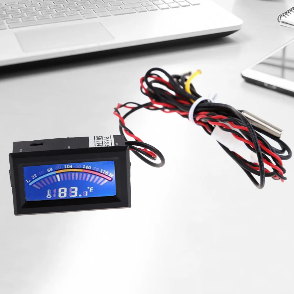 

Digital Thermometer LCD Display Pointer Temperature Gauge 4 Pin Power Supply Pointer Display Thermometer for Computer Laptop