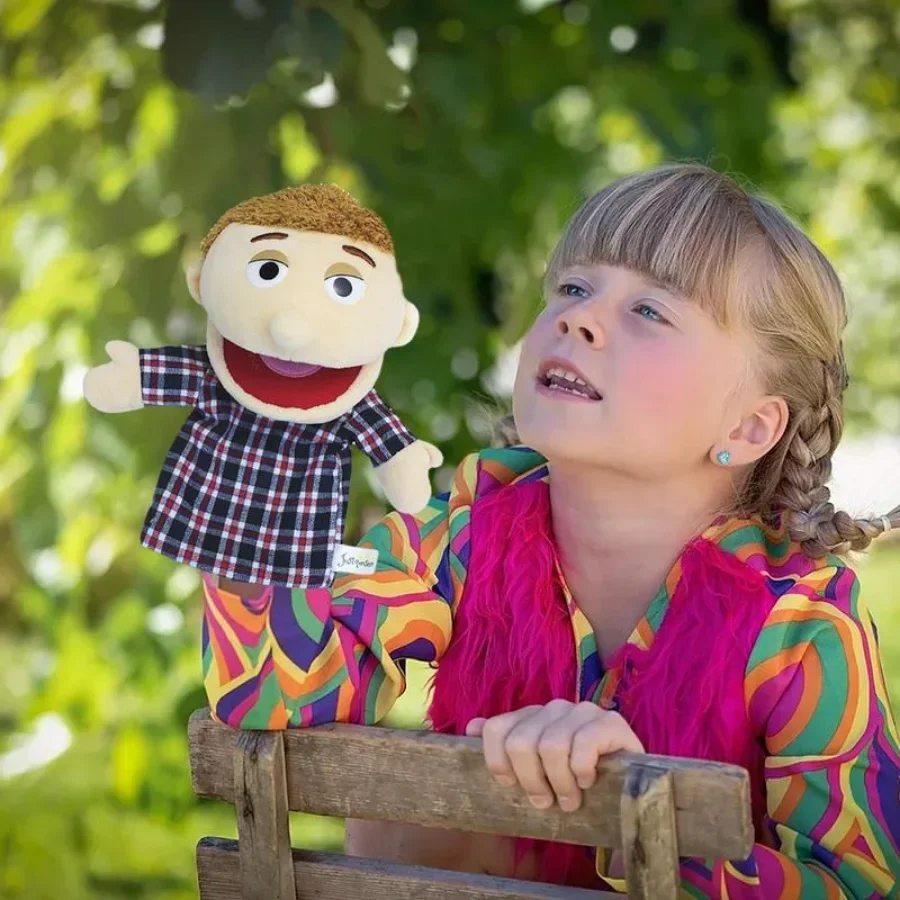 فتح الفم مسرح دمية دمية يد الاطفال دمية يد اللعب أفراد الأسرة لعب الأدوار لعبة اللعب دمية يد هدايا عيد ميلاد الأطفال