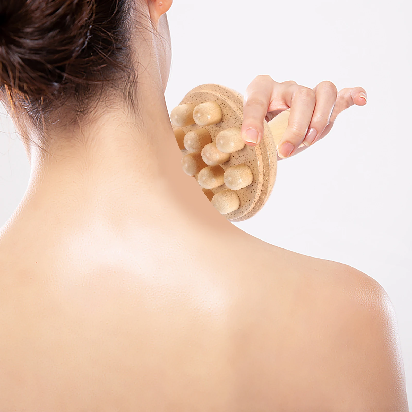 

s Scalp Comb Mushroom Rubber Wood Gua Tool Neck Shoulder Massage Portable Acupoint Therapy Gua Scraper Hair