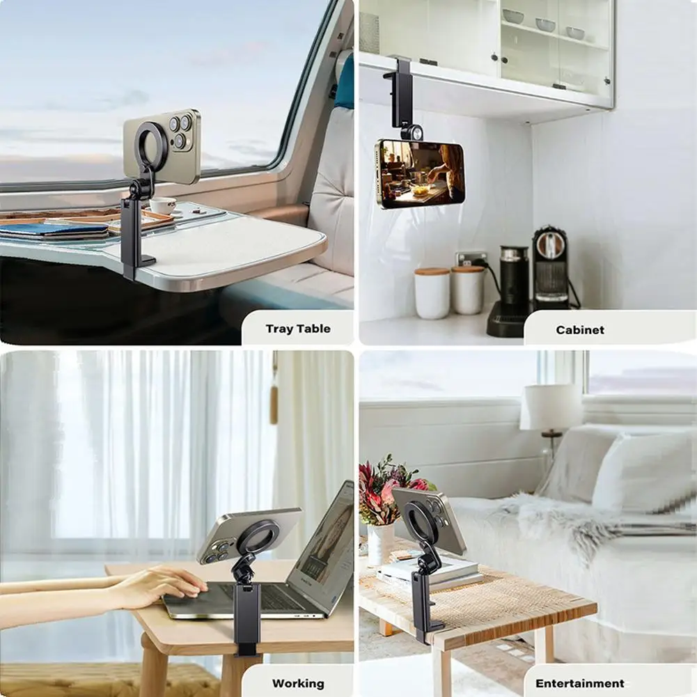 for MAGSAFE Foldable Magnetic Travel Phone Holder Strong Magnets Portable Desktop Clip Mount Stand For iPhone 15 14 13 12 ProMax