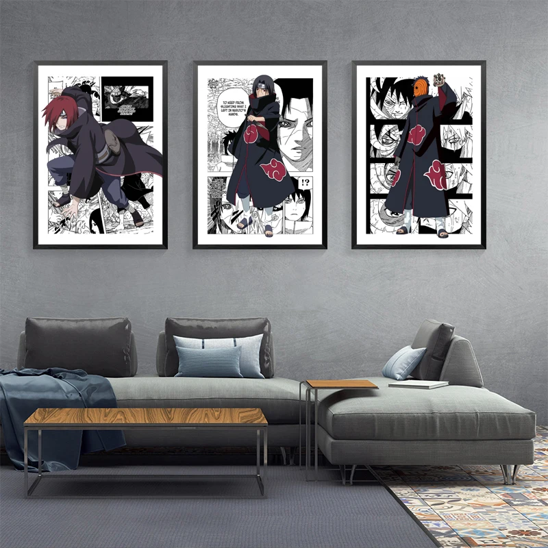 Naruto Hanging Picture Naruto Sasuke Poster Hanging Picture Children's Room Bedroom Mural Anime Inspirational Animation Mural