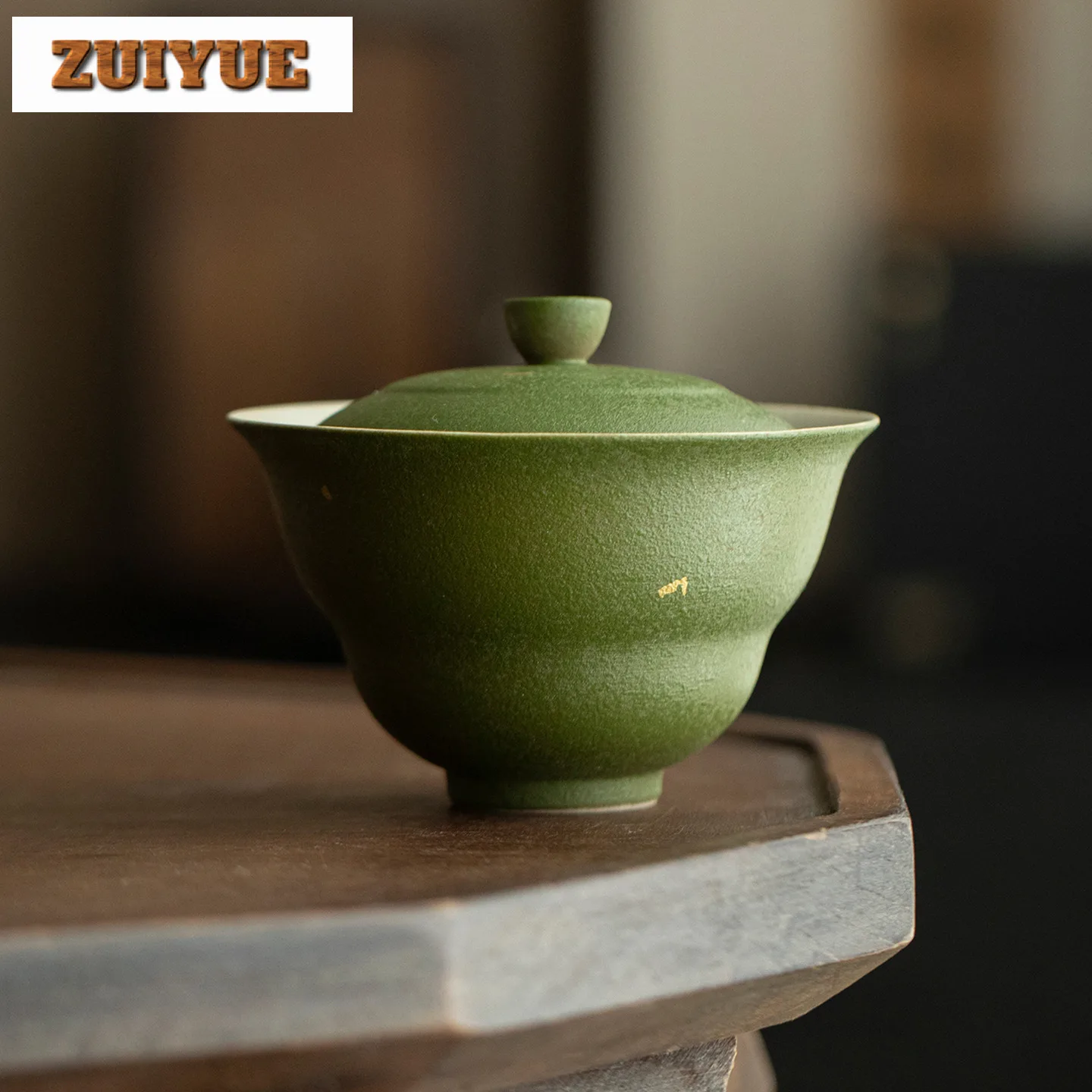 

120 мл маленькая зеленая мандариновая посыпка золотого гавайского роскошного чайного сустава, чайная миска с крышкой, комплект чайника, крышка, миска, коллекция чайной посуды