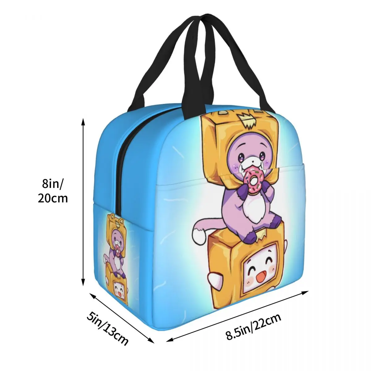 Kawaii Foxy Boxy Insulated Lunch Bag Cooler Bag Meal Container Lankybox Cartoon Large Lunch Box Tote Men Women Office Outdoor