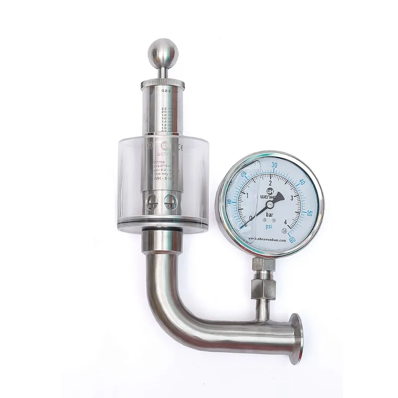 SS304 32mm manual pressure regulator safety construction for water manual beer blasting valve with pressure gauge