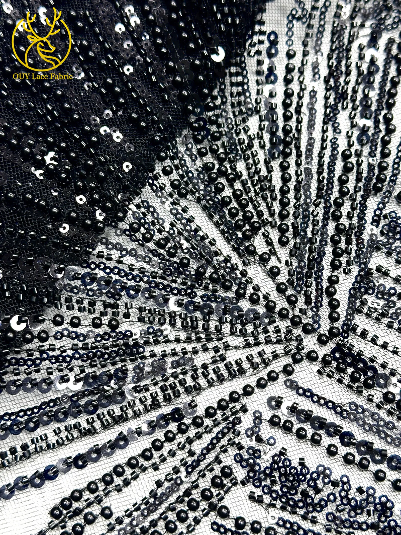 Afrikanischer Perlen-Spitzenstoff 2026 Heißer Verkauf Nigeria Französischer Tüll-Pailletten-Spitzenstoff für Party-Abendkleid-Nähmaterial 5 Yards – Detail 39