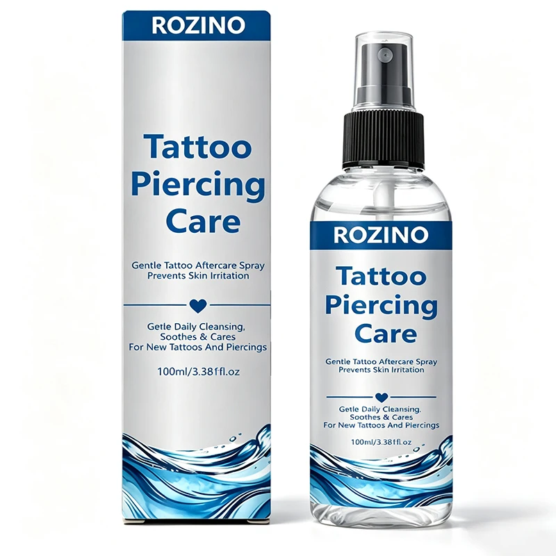 100ml Tattoo- und Piercing-Pflegelösung/Reinigungsspray, sanftes Tattoo-Pflegespray, verhindert Hautirritationen, reinigt sanft, beruhigt und pflegt neue Tattoos und Piercing-Bereiche, erfrischt alte Tattoos sofort mit nur einem Sprühstoß, tägliche Reinigung von Ohrpiercings, verhindert Gerüche von Ohrpiercings und verbessert die Schönheit des Piercings. – Detail 7