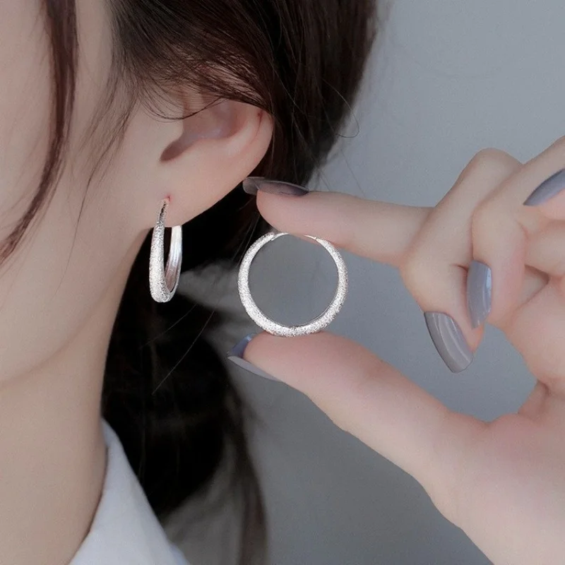 

Vintage Shinning Hoop Earrings for Women Girls Piercing Circle Earring Temperament Charm Party Wedding Jewelry Gift