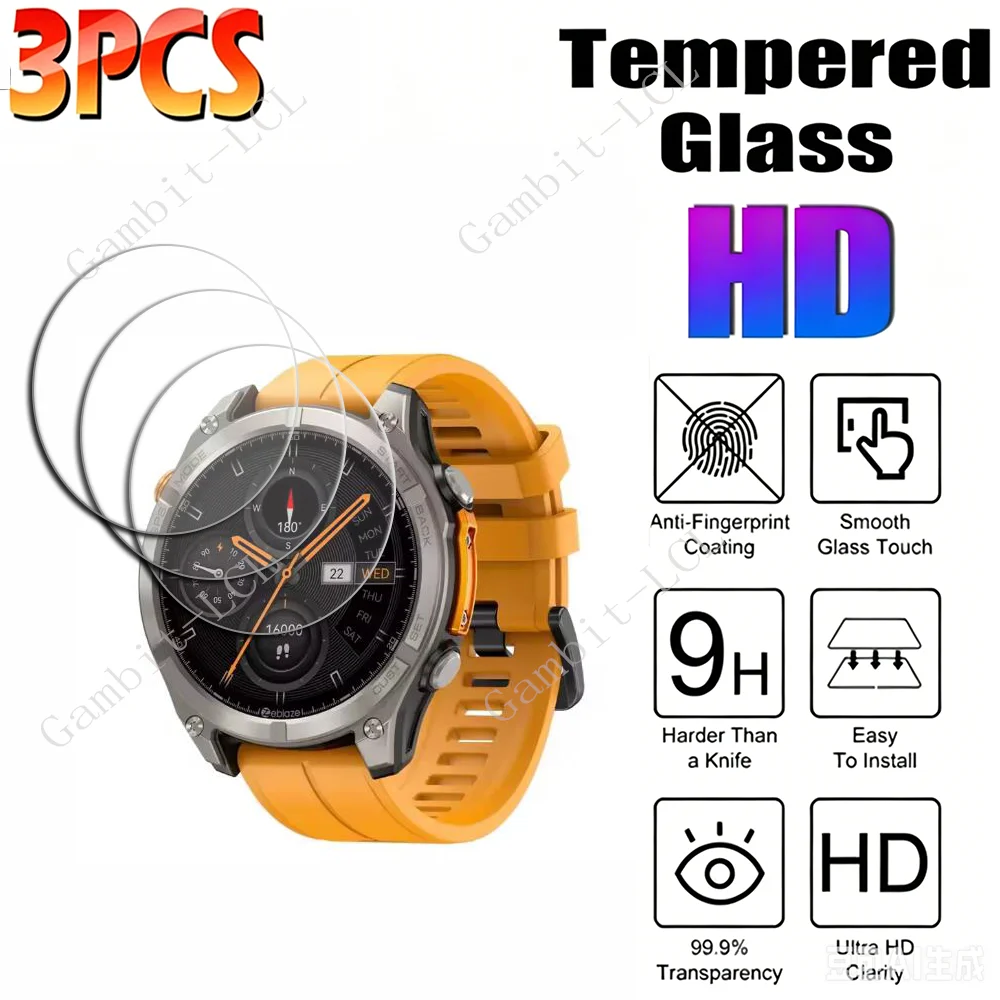3PCS Tempered Glass For Zeblaze Stratos 4 Pro Stratos4Pro Stratos4 4Pro Stratos3 3 Stratos3Pro 1.43 Watch Screen Protector Cover