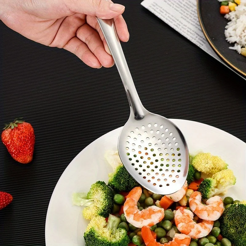 2/4pcs Colander for Home Kitchen Long Handle Pointed Rice Spoon, or Home Kitchen Restaurant Hotel, Kitchen Supplies