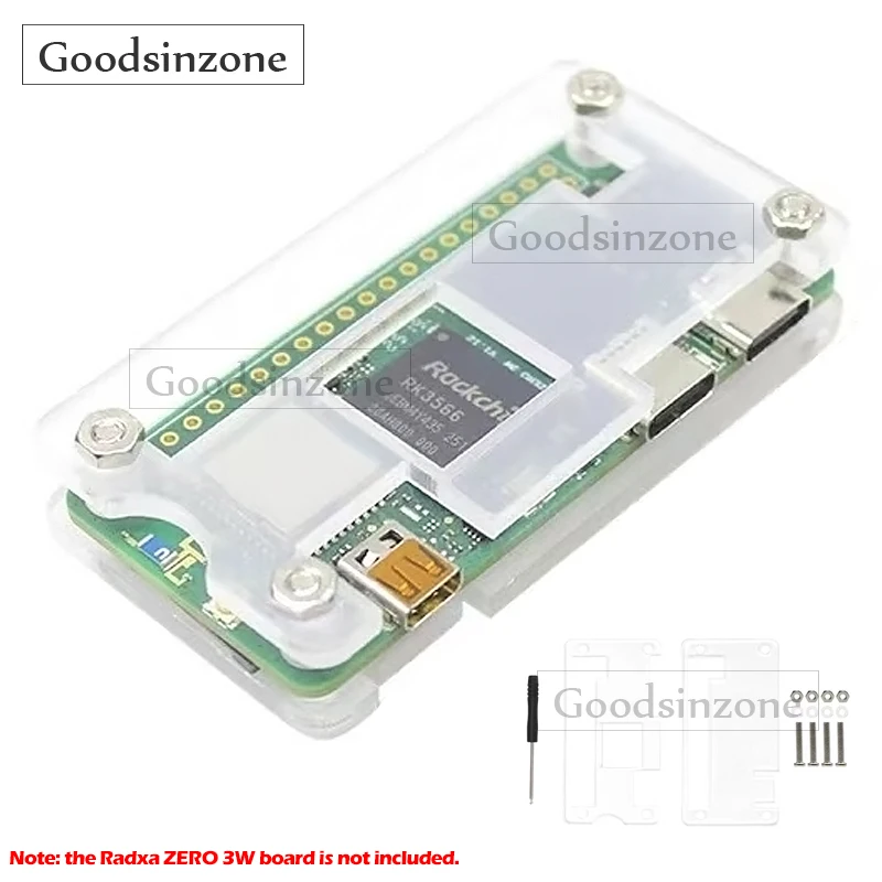 

Radxa ZERO 3W Acrylic Case - Clear Transprotective Shell with Mounting Screws for Zero 3 W