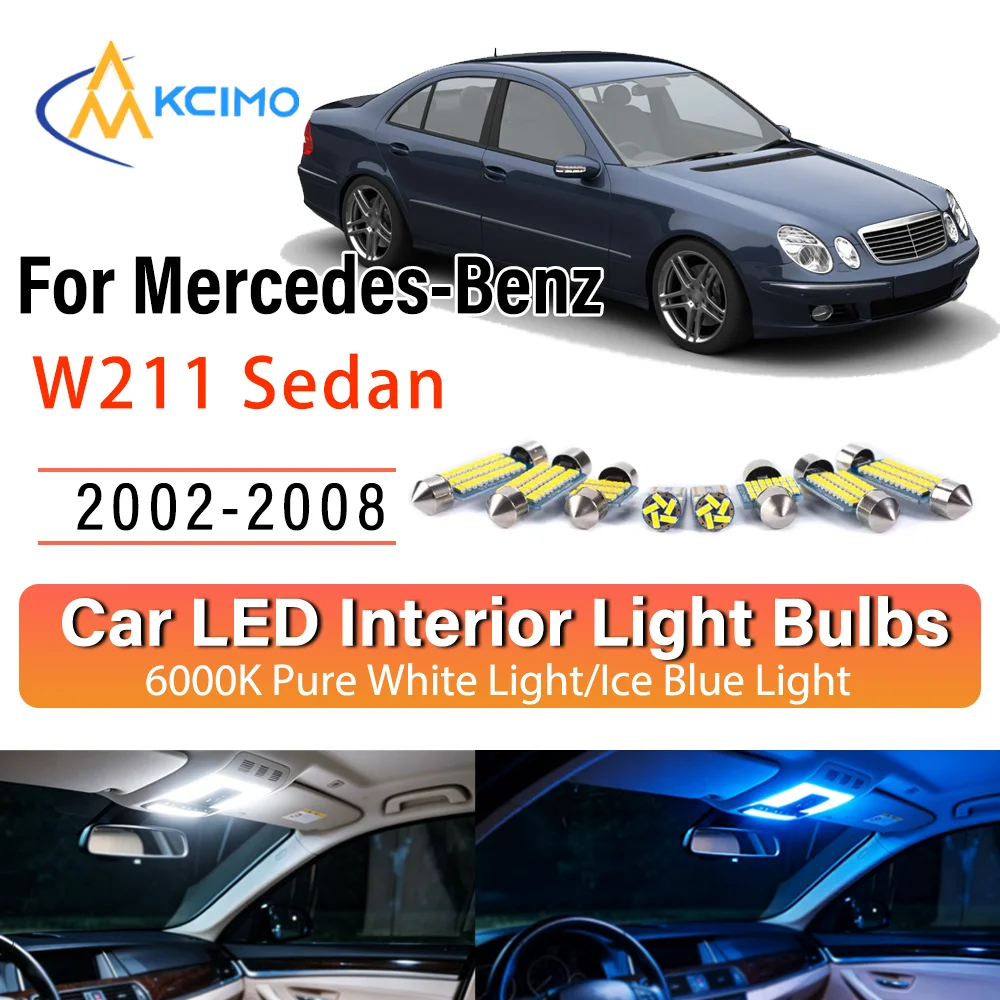 Pour Mercedes-Benz 	   Kit de remplacement d'éclairage intérieur LED à lueur persistante pour berline W211 2002-2008 – Amélioration des lampes de dôme, de lecture, de coffre et de habitacle