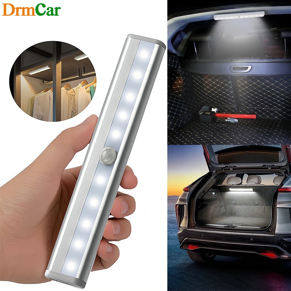 

1PCS Car Trunk Dome Night Light 120 Degrees Motion Sensor Portable Closet Magnetic Battery Powered Cabinet Wall lamp Warm White