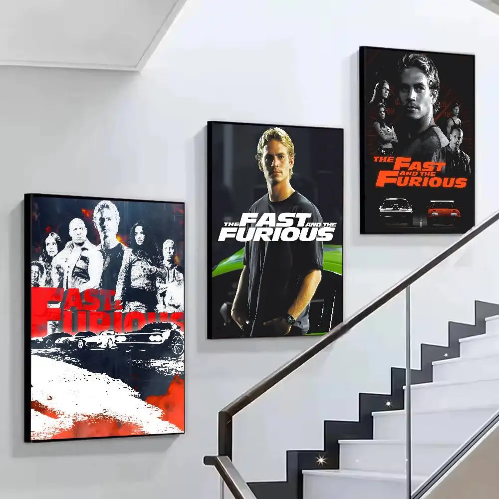 racing action film F-Fast & Furious Poster Self-adhesive Art Waterproof Paper Sticker Coffee House Bar Room Wall Decor