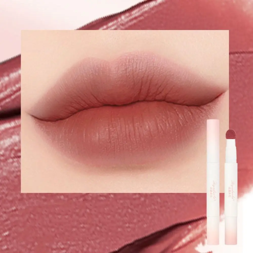 Lip Care Cosmetics Waterproof White Tube Lipstick Long Lasting Non-Stick Lip Gloss Smooth Nude Velvet Lip Glaze Cosmetics