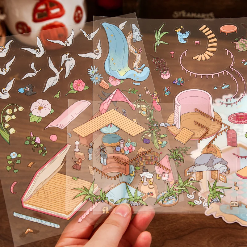 ملصقات منزلية ثلاثية الأبعاد يمكنك صنعها بنفسك، مشهد ملصقات DIY ممتع يجعل منزلًا حكايةك الخيالية، ملصقات مشهد كرتونية لطيفة ثلاثية الأبعاد لتخفيف التوتر للبالغين #2