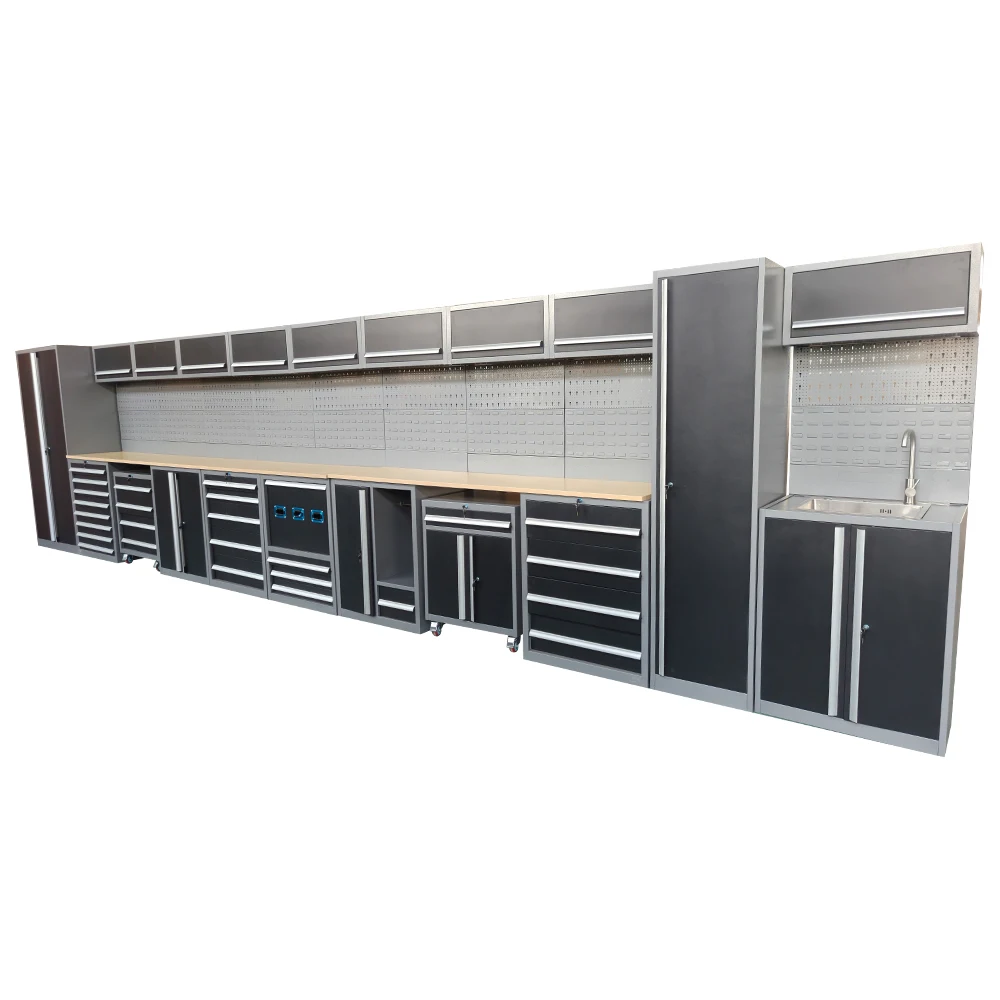 Professional Multi-Functional Workstation Modular Workbench Customized Heavy-Duty Steel Garage Storage Workbench Tool Cabinet