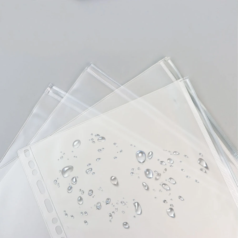 Loose Leaf Zipper Pouch Bag Clear PVC A4/A5/B5/B6/A6/A7 Binder Refill Zipper Bag Notebook Pouch Bag Card Sticker Storage