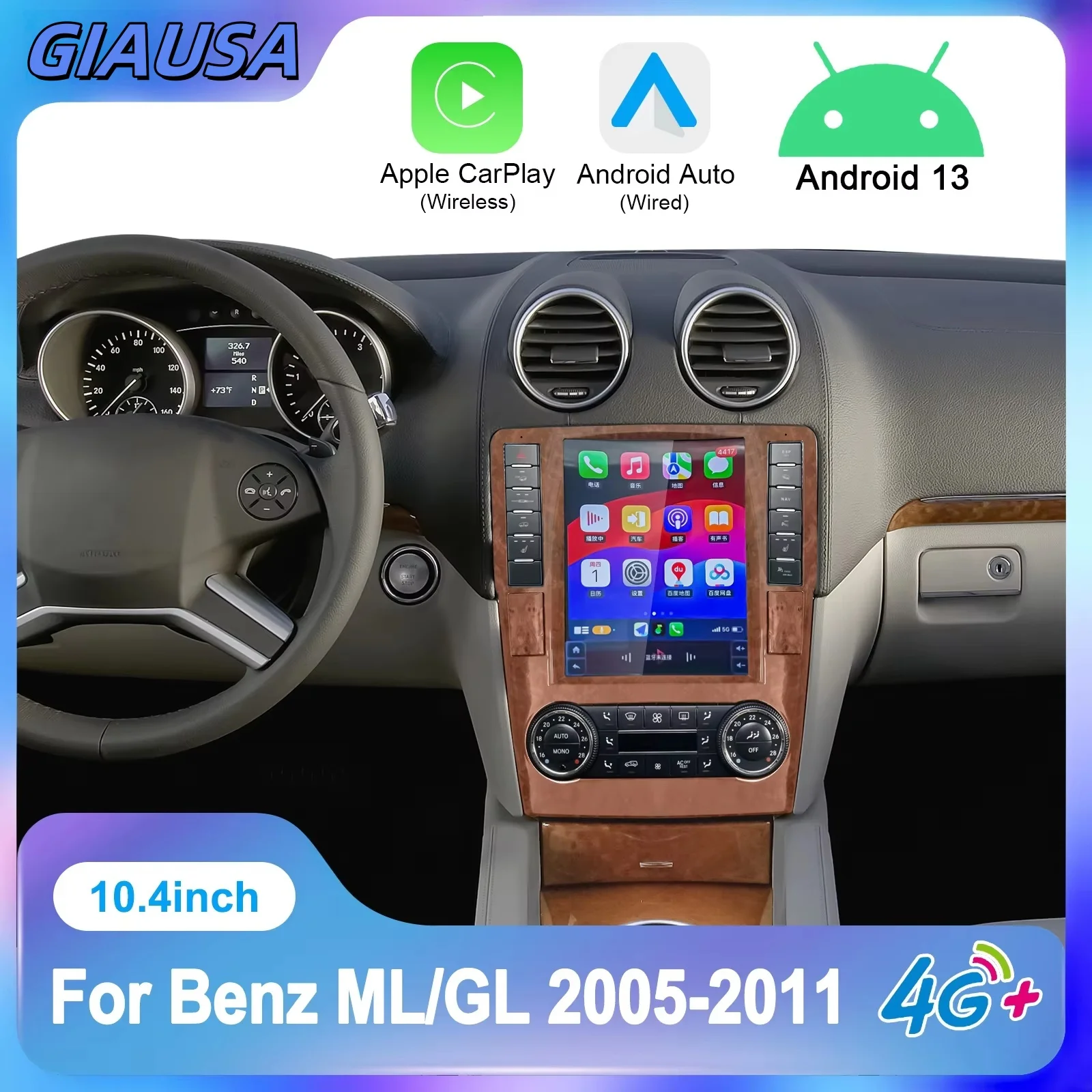 Android Car Radio For Benz ML W164 W300 ML350 ML450 ML500 GL X164 G320 GL350 GL450 GL500 2005-2010 Multimedia Player GPS Navi