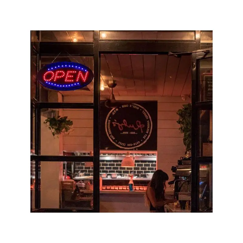 

Ультра-яркий светодиодный неоновый знак открытия для бизнеса — дисплей открытого света в магазине рекламы размером 18 x 8,5 дюйма