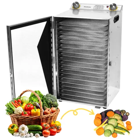 Fruit and Meat Dehydrator with 18 Stainless Steel Trays Home Vegetable Fruit Dryer Machine for Jerky Dog Treats Meats & Veggies