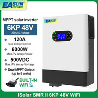 EASUN 6KW Hybrid Solar Inverter 48V 230V 24V 3.2KW 4KW 120A Mppt Solar Charge Grid Tie Inverter With WIFI Support Parallel