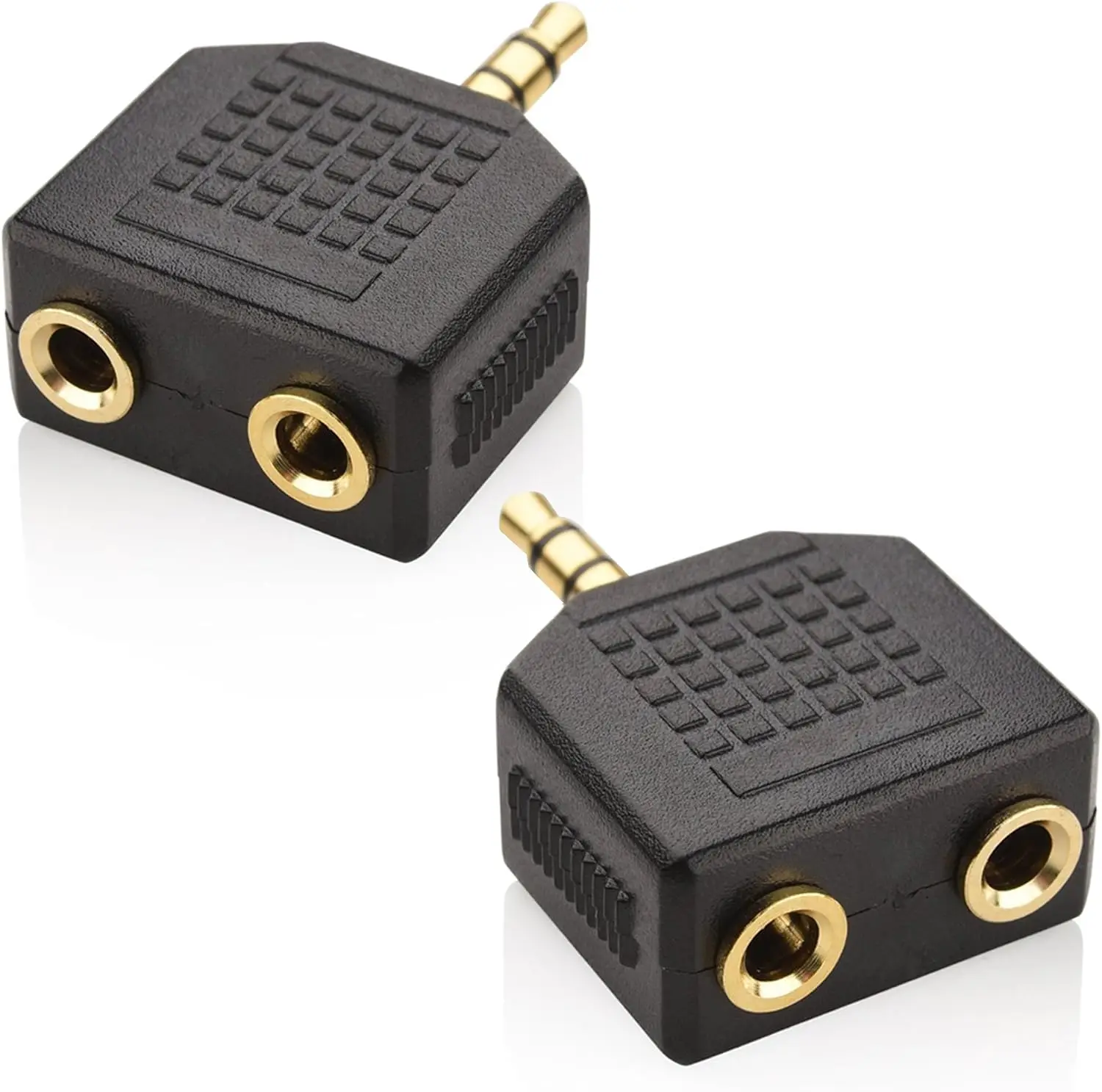 2PCS 3.5mm Headphone Y Splitter 1 Male To 2 Female Jacks Share Audio  2 Users Hear 1 Source for Phones Tablets Media Players