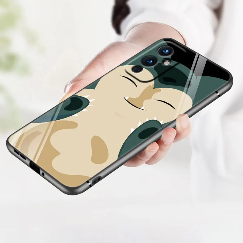 Snorlax Pokemon Black Phone Case For OnePlus 11R 10T 10R 9RT 8T ACE 2V Pro Nord 2T N10 N100 N20 N200 CE2 Lite 5G Soft Cover