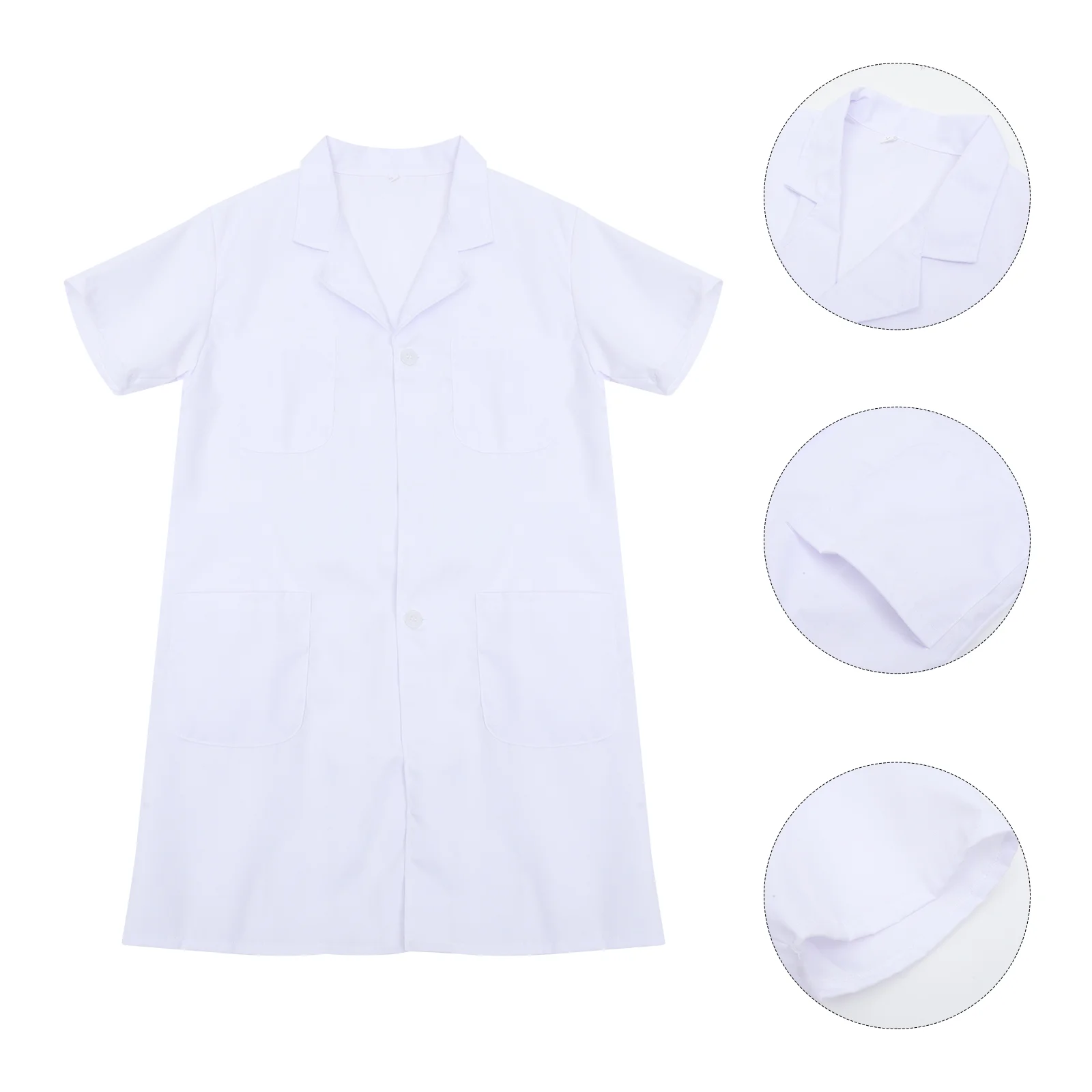 Salopette d'Infirmière pour Femme, Uniforme à Manches Courtes, Robe Expérimentale Blanche