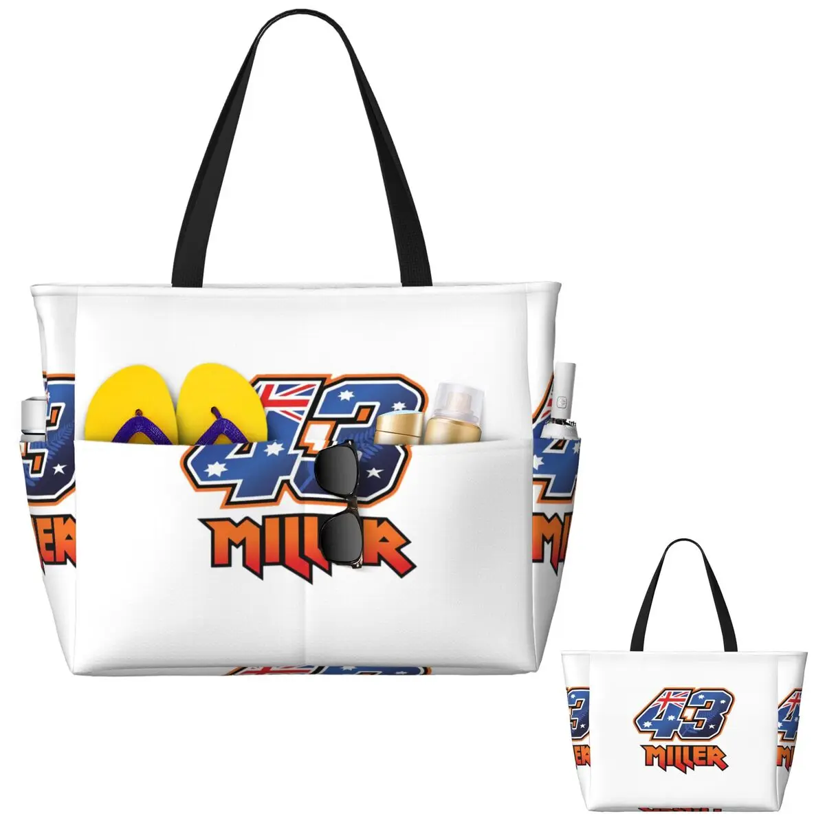 

Jack Miller Number 43 Beach Tote Bag Sport Gym Yoga Duffle Large Tote Bag Women Travel Bag Fitness bag