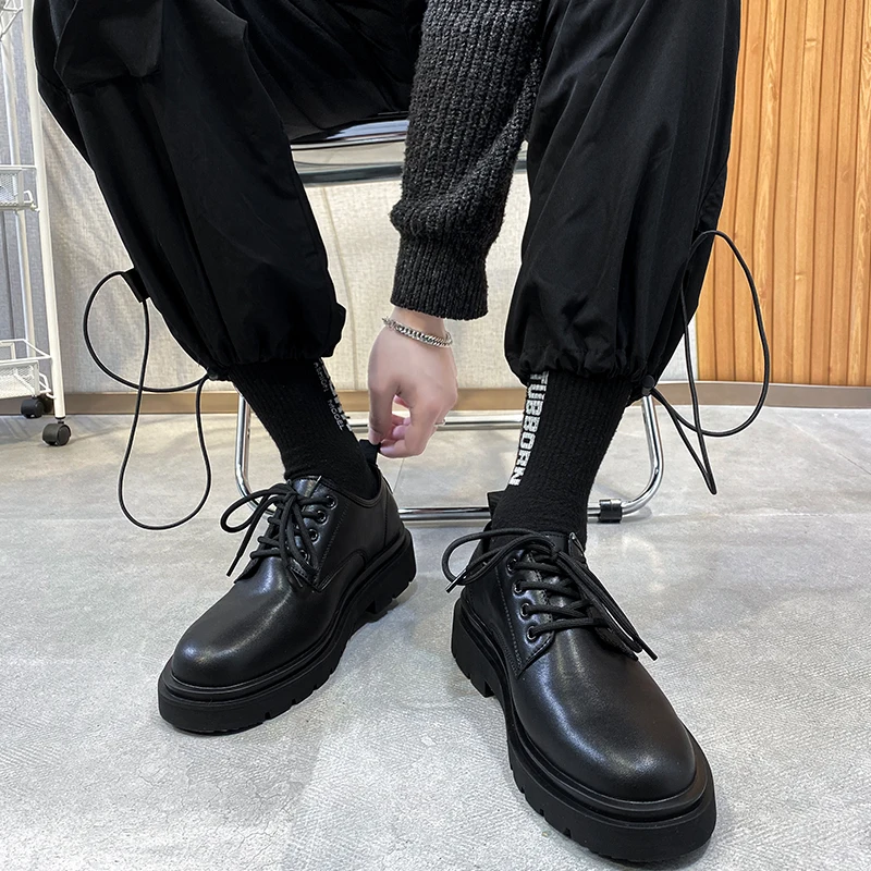 Men's New Derby leather shoes Casual Classic Gentleman British Style Office or fashion party Groom's wedding suit shoes dress