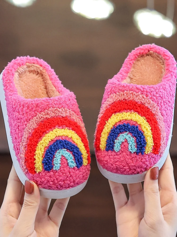 شباشب قطنية لطيفة بألوان قوس قزح للنساء شباشب قطنية متفجرة للمنزل الداخلي #2