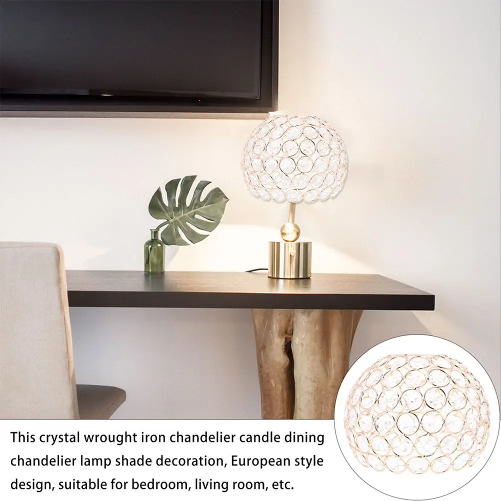 

Crystal Lampshade Elegant European Style Light Cover for Bedroom Living Room Ceiling Lamp Protection Diffuse Natural Warm Glow