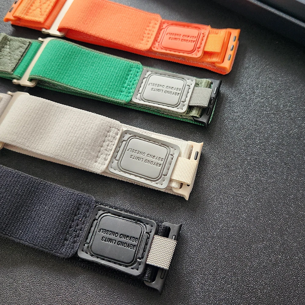 Ремешок сменный нейлоновый для Apple Watch Ultra 2, спортивный браслет для iWatch SE 9 8 7 6 5 45 мм 44 мм 42 мм 41 мм 40 мм 38 мм