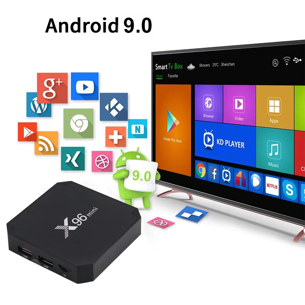 

ТВ-приставка 2026 X96 Mini Smart TV Box 8 ГБ Android 9.0 TV Stick S905W Quad Core 4G WiFi 4K UHD HDR 10 Мультимедийный плеер
