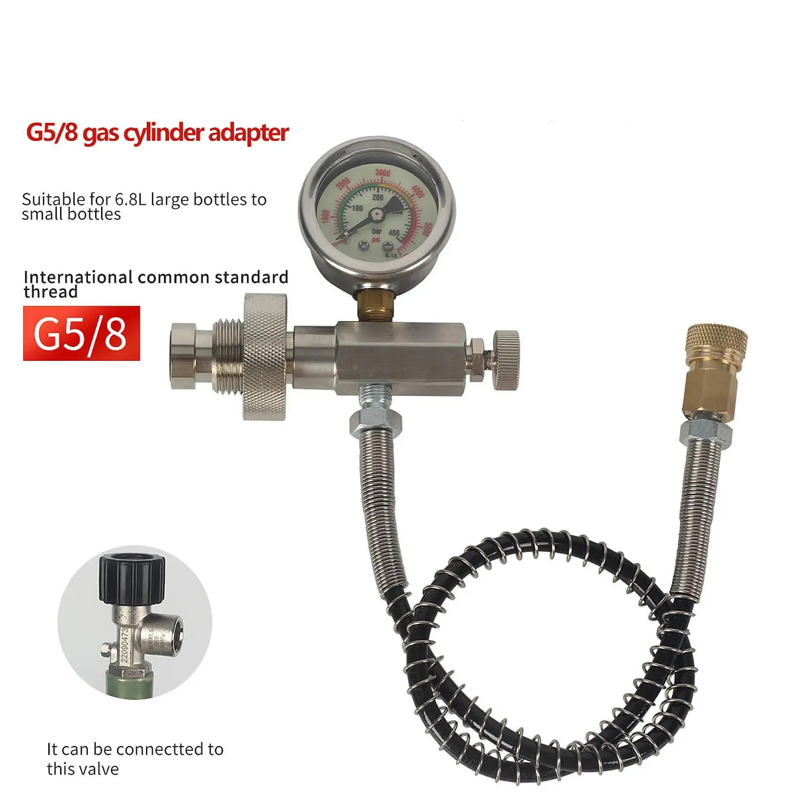 Fill Station Charging Adapter Replace Cylinder Bottle Parts Underwater High Pressure Connector Multifunction Filling Station