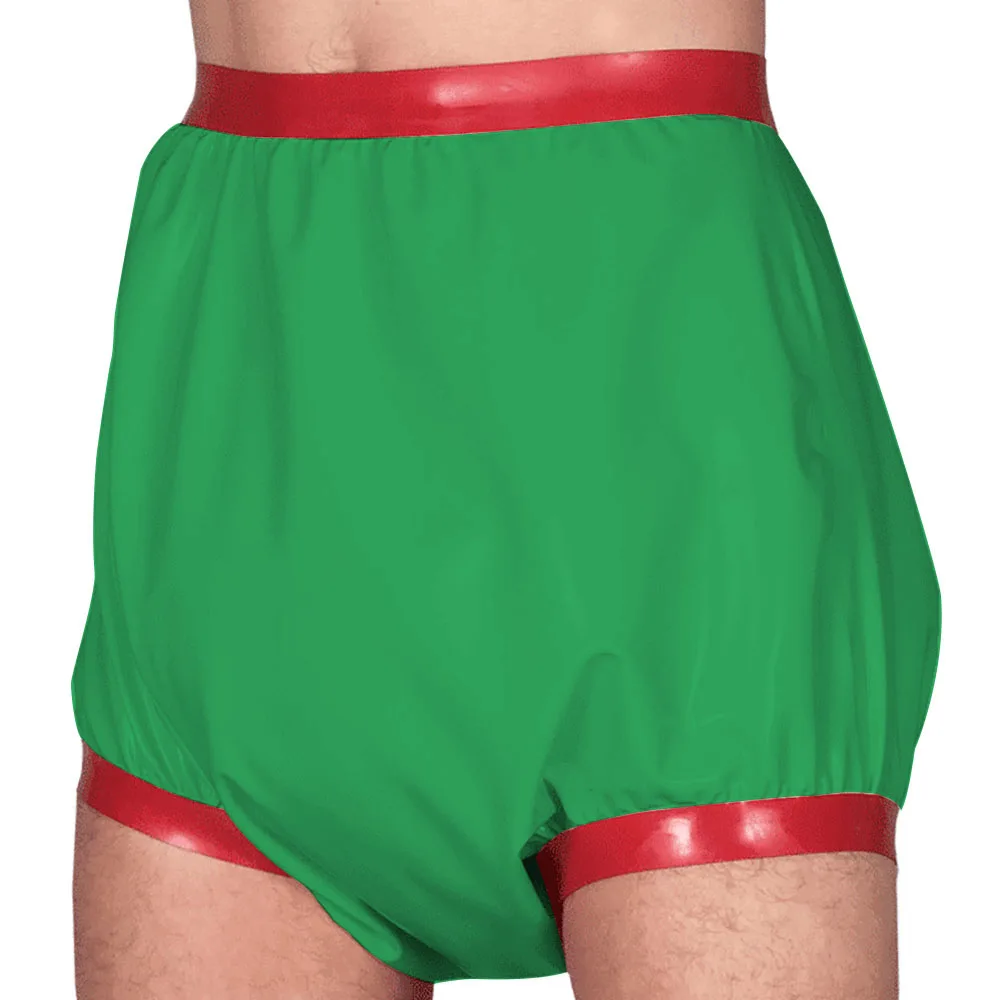 سراويل حفاضات عالية الخصر للكبار والطفل ، مظهر شتوي غريب للحفلات ، ملخصات جلد PVC ، مرقعة ، شورت واسع الفخذ ، ملابس داخلية سيسي