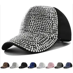 Fashion Luxury Rhinestones Sequins Baseball Cap for Women Girls Summer Cotton Hat Snapback Hiphop Hat