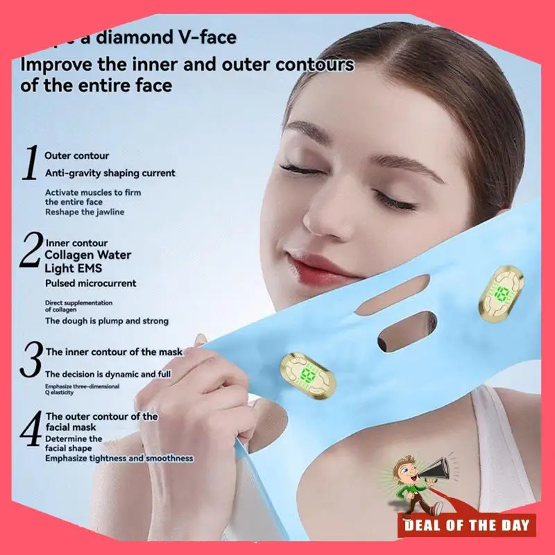 Dispositivo de pulso EMS Facial de entrega en 24 horas, dispositivo de belleza de vendaje Facial en forma de V reafirmante y levantador, máquina de adelgazamiento Facial