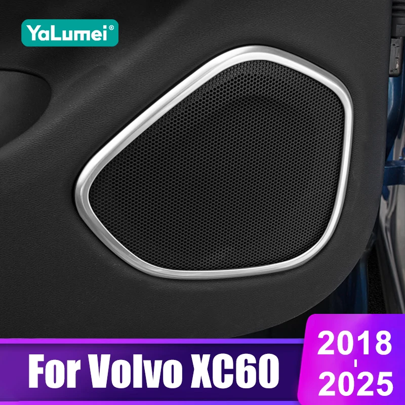 

For Volvo XC60 2018 2019 2020 2021 2022 2023 2024 2025 Car Door Audio Speaker Trim Cover Tweeter Stainless Steel Accessories