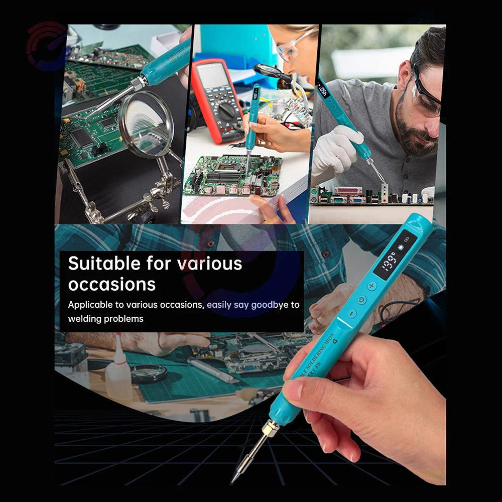USB-C مجموعة مكواة لحام يمكن التحكم في درجة الحرارة شاشة ديجيتال قلم لحام صغير محمول لإصلاح الإلكترونيات #4