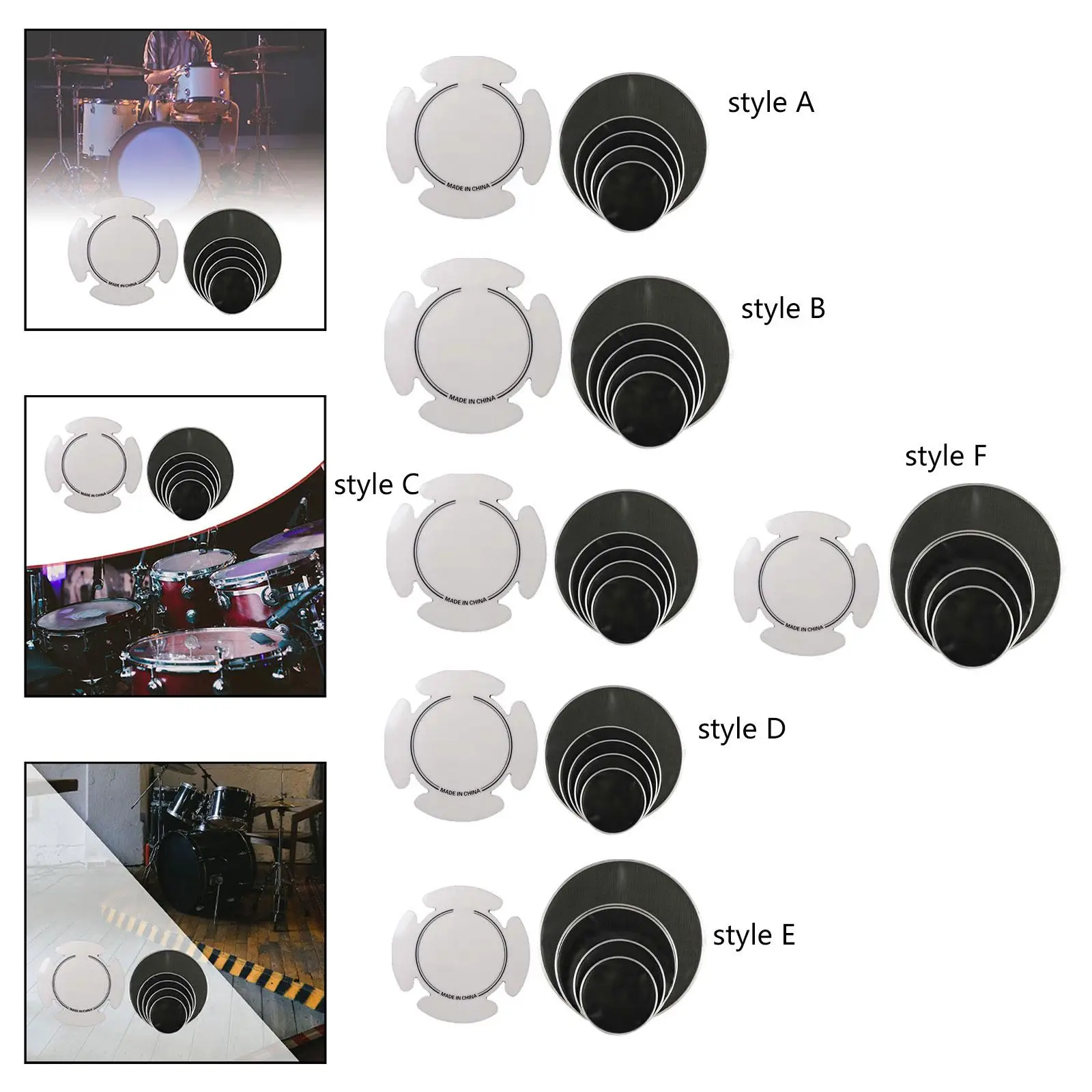 

5x Drum Head Balanced Double Layer Professional for Kids Drum Players Adults