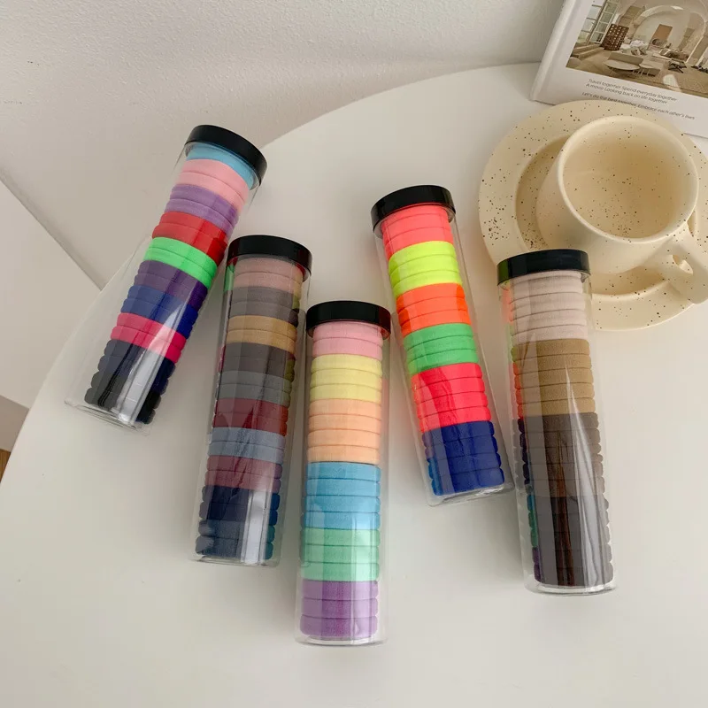 

20pcs Thick Seamless Hair Elastics Scrunchies Towel Ring Hair Ties Barrel Packed for Women Girls Daily Hair Accessories