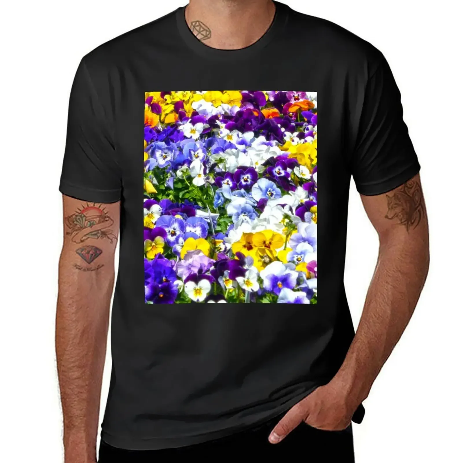 Pansies Pansies Pansies T-Shirt vintage oversized funny t shirts men