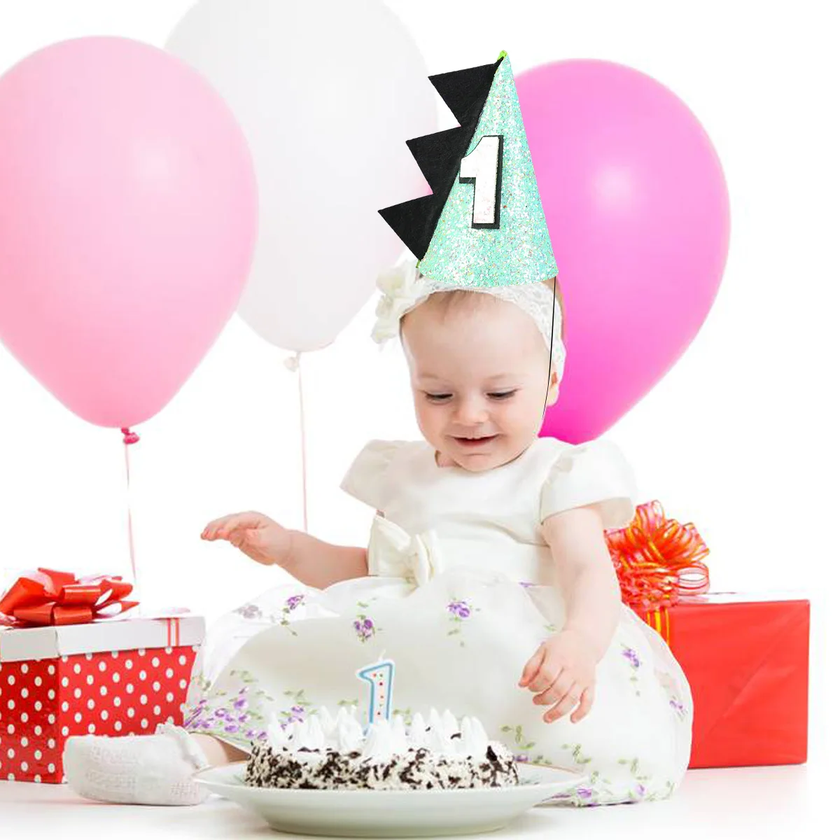 

Dinosaur Hat Kids Baby Boy Girl Decorations 1st Birthday Print DIY Paper Hats Theme Home Ornament