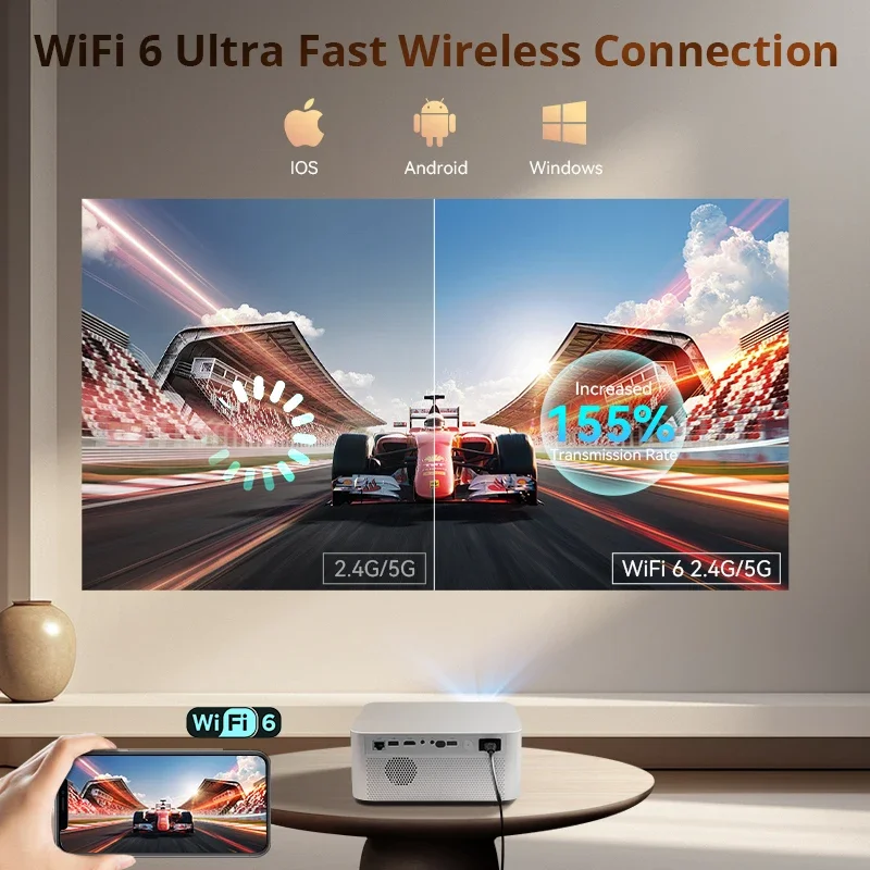 L016AQ ЖК-светодиодный портативный мини-проектор Smart Android TV проектор HD 1080P видеопроектор для домашнего кинотеатра 4k завод